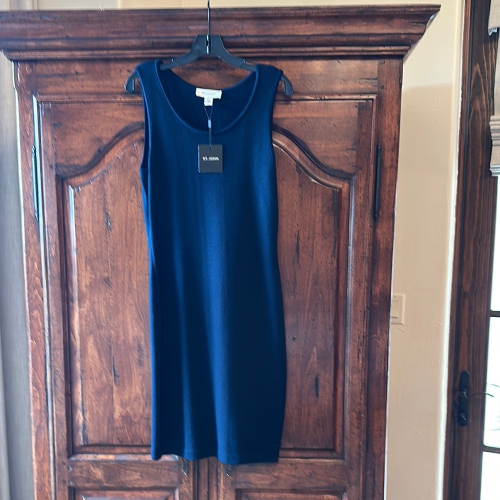 St. John Navy Sleeveless Dress